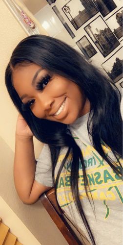 Customer photo review of Full Shine Sew In Hair Weft Bundles 100% Remy Human Hair Jet Black (#1)