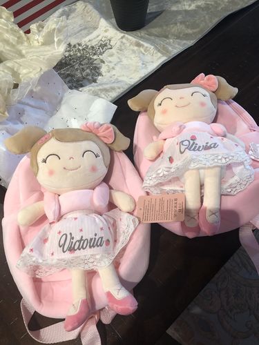 Customer photo review of Personalized Leyadoll Doll Backpack (Strawberry) - 2 Skin Tones