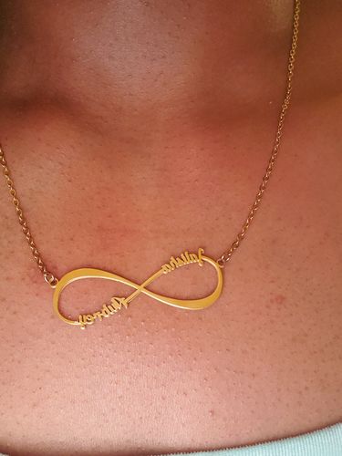 Customer photo review of Custom Infinity Necklace