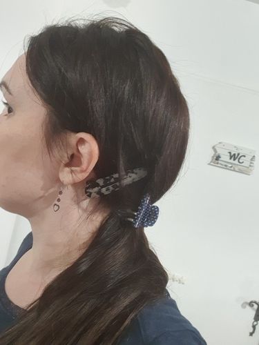Customer photo review of Full Shine Clip in Extensions 100% Remy Human Hair 7 Pieces Off Black (#1B)