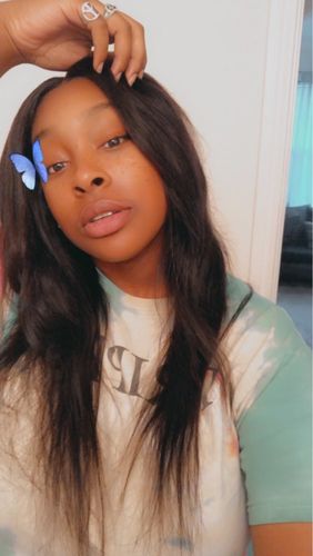 Customer photo review of 50g Virgin Hair Pu Weft Natural 100% Real Remy Sew In Pu Weft Human Hair Bundles(#1)