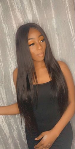 Customer photo review of 50g Virgin Hair Pu Weft Natural 100% Real Remy Sew In Pu Weft Human Hair Bundles(#1)