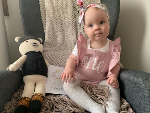 Customer photo review of Birthday Romper - 2 Colors