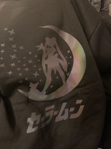 Customer photo review of Harajuku Style Reflective Sailor Moon Hoodie