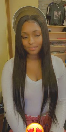 Customer photo review of 50g Virgin Hair Pu Weft Natural 100% Real Remy Sew In Pu Weft Human Hair Bundles(#1)