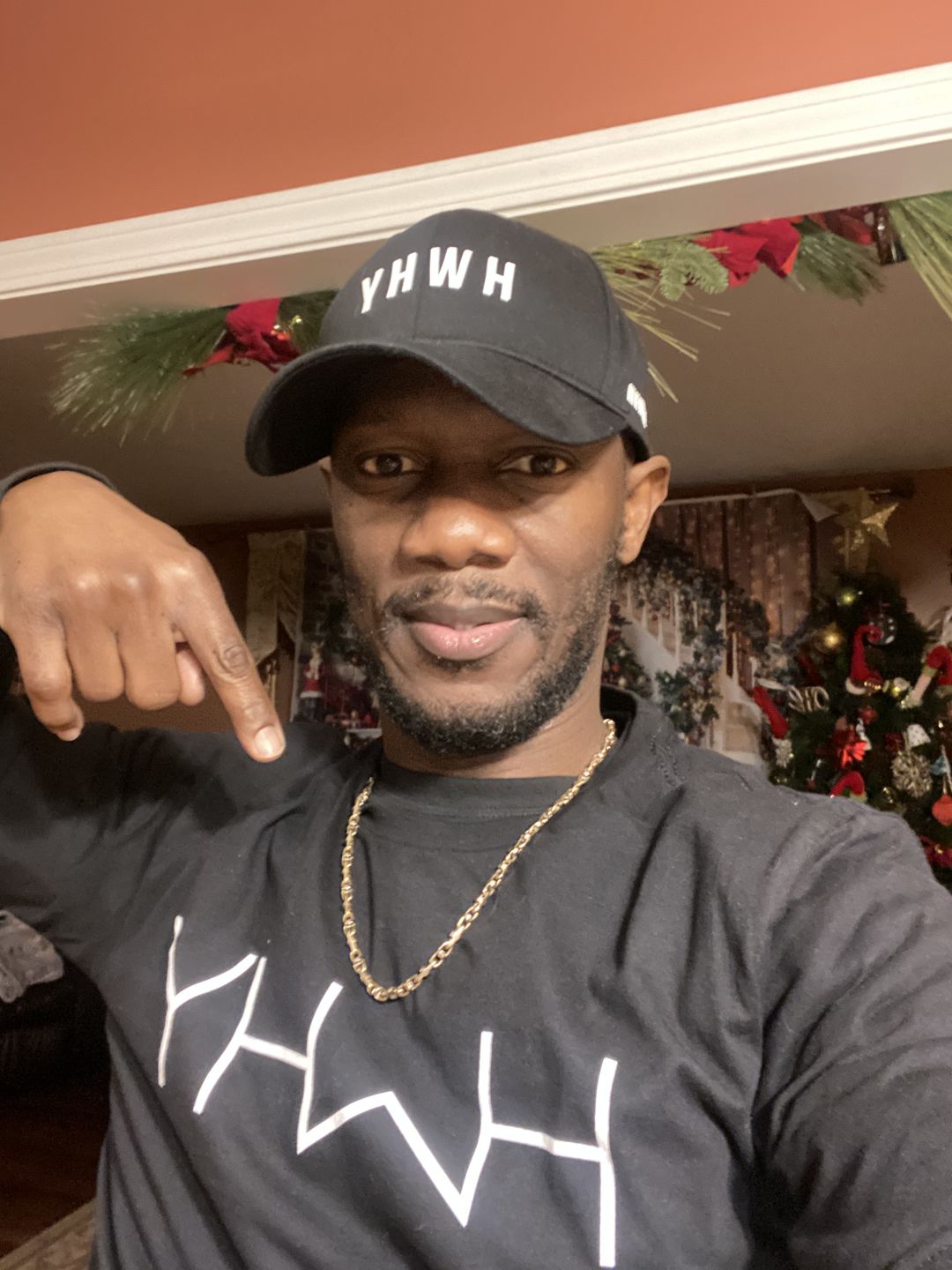 Customer photo review of YHWH  Swoop Tee (Black)