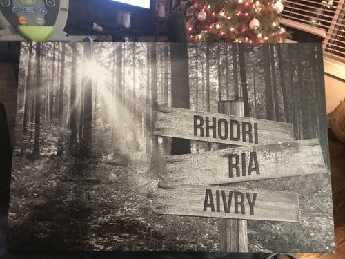 Customer photo review of Forest V1 Personalized Names Premium Canvas