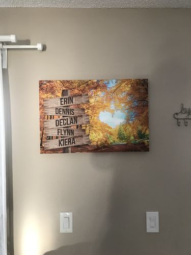 Customer photo review of Love Autumn Color Personalized Names Premium Canvas