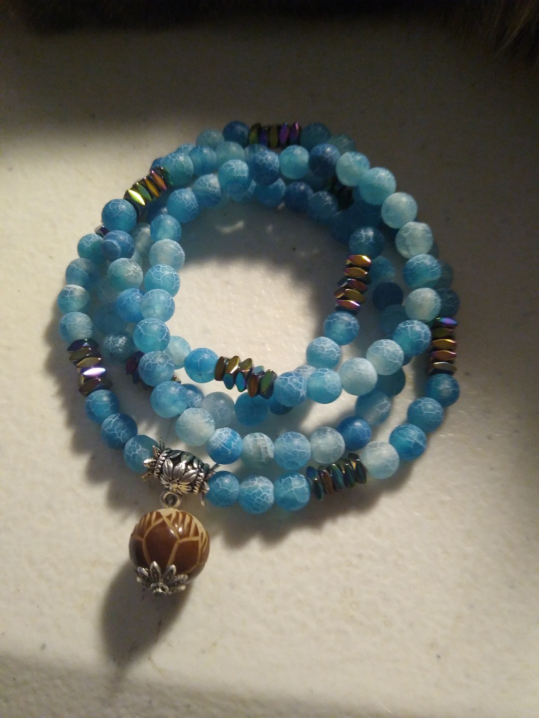 Customer photo review of Relaxing Blue Onyx Stone Mala