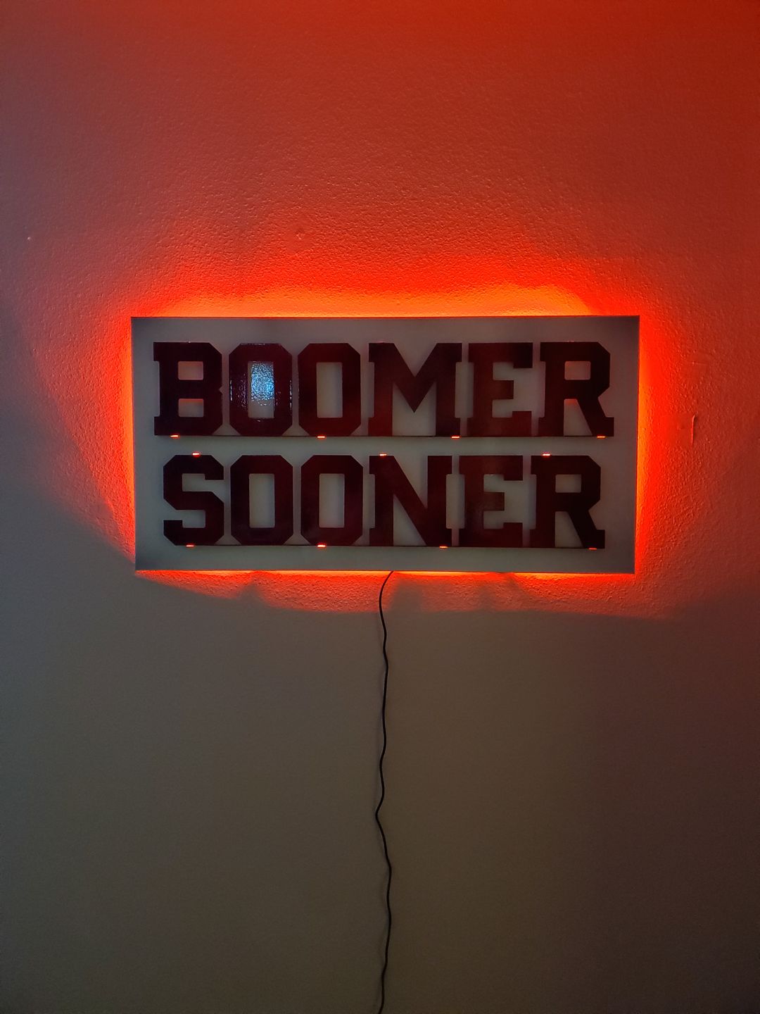 Customer photo review of Oklahoma Sooners "Boomer Sooner" 3D Metal Wall Art