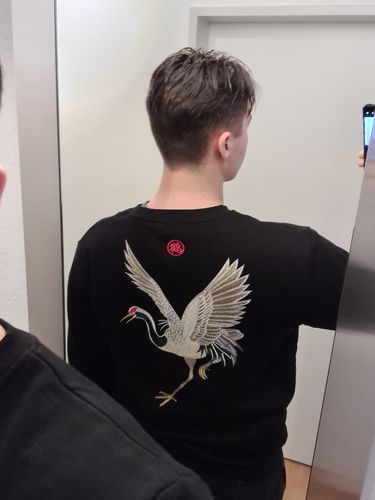Customer photo review of Crane Embroidery Sweatshirt
