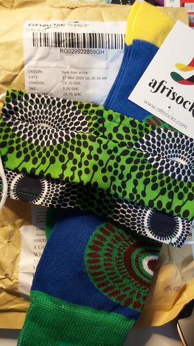Customer photo review of No Wahala Mask & Sock Combo