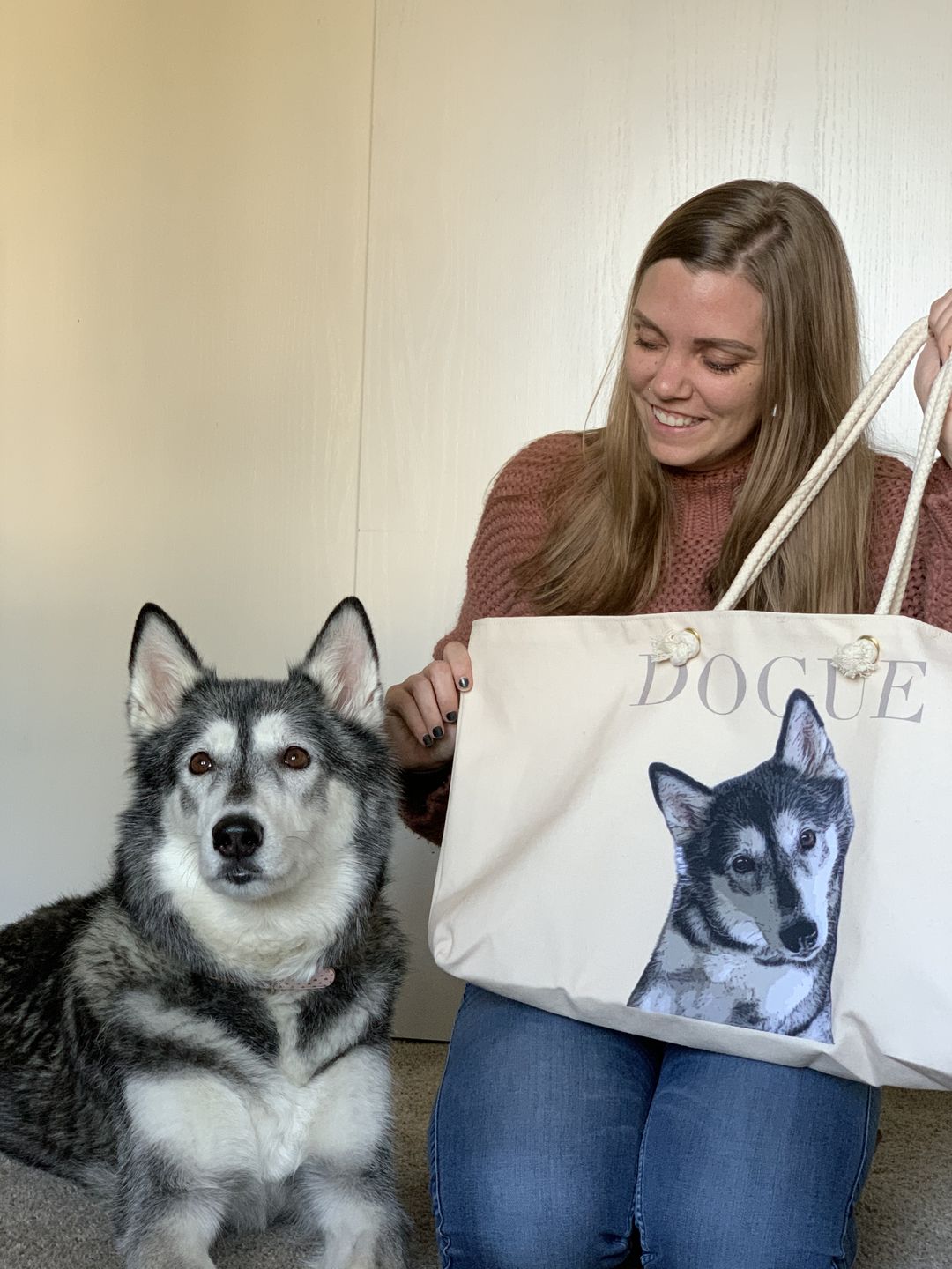 Customer photo review of Custom Pet Art Weekender Tote Bag