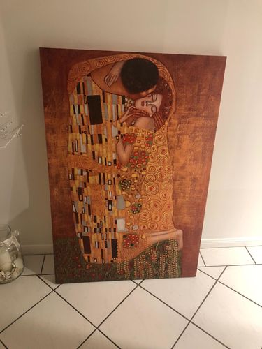 Customer photo review of The Kiss (Gustav Klimt) - 80x120cm Embellished Art - EA124