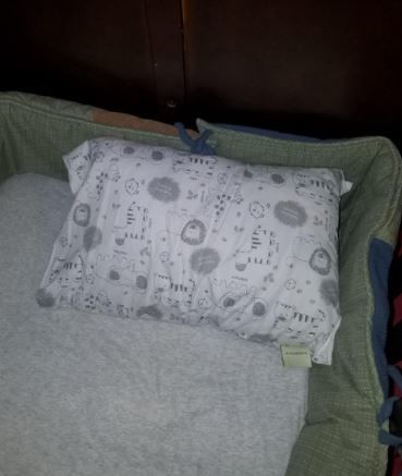 Customer photo review of Hypoallergenic Toddler Pillow with 100% Cotton Pillowcase