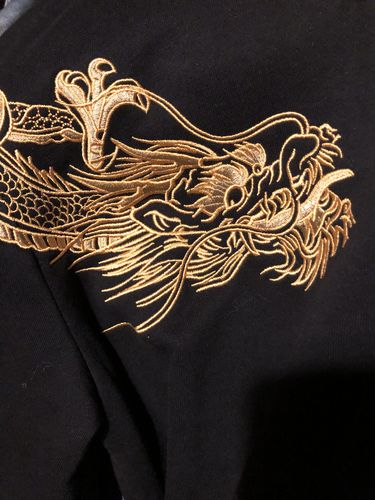Customer photo review of Double Flying Dragons Embroidery Hoodie