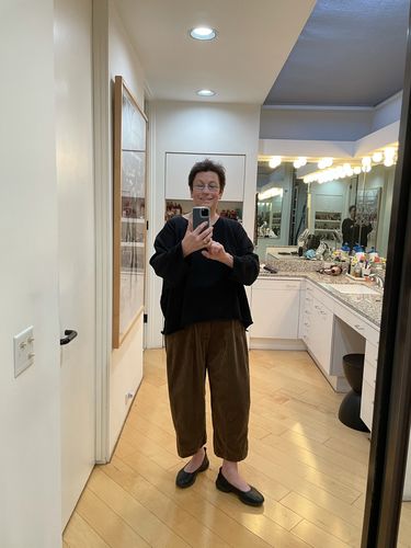Customer photo review of PLUS Size - Loose Pocket Corduroy Pants With Belt