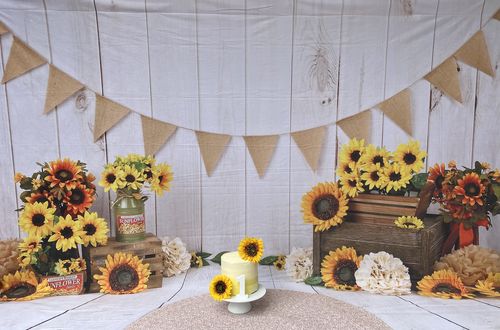 Customer photo review of Kate Wood Sunflower Birthday Easter Backdrop Photography