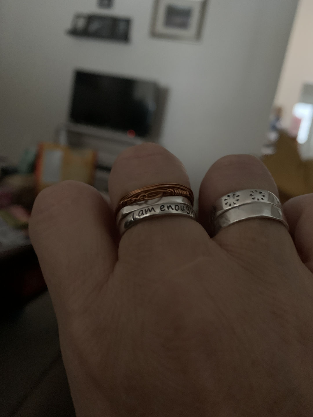 Customer photo review of 925 Sterling Silver 'I Am Enough' Ring