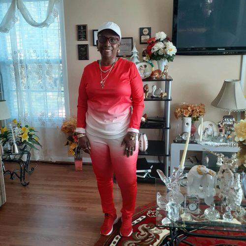 Customer photo review of Fashion Casual Gradual Change Print Plus Size Set