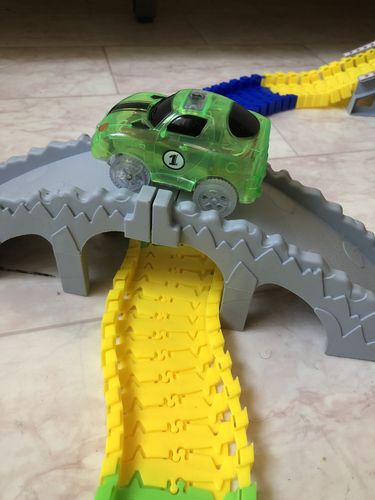 Customer photo review of Flexi trax grön racebil