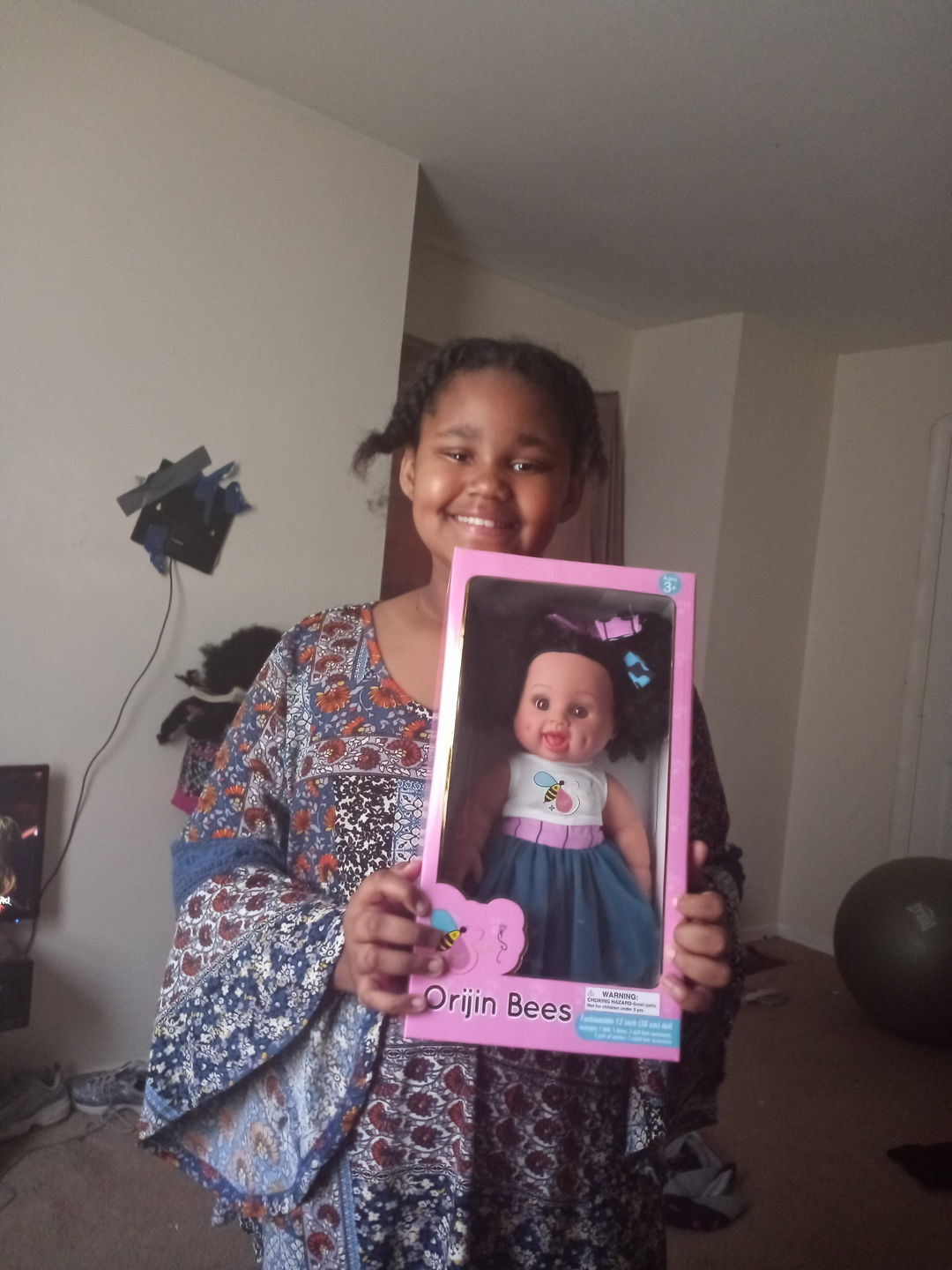 Customer photo review of Sweet Puffy Bee African American Black Latino Hispanic Biracial Multicultural Curly Natural Hair 12 inch Baby Doll