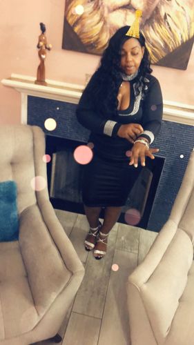 Customer photo review of Fashion Casual Bandage Patchwork Plus Size Dress