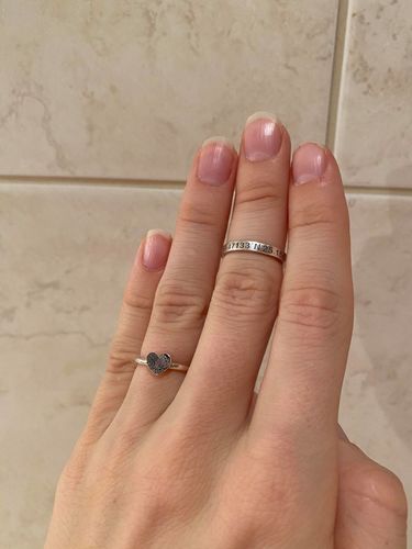 Customer photo review of Custom Paw Print Heart Ring