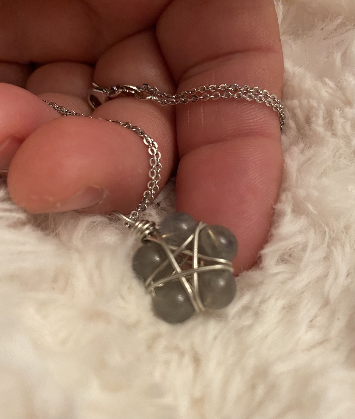 Customer photo review of Crystal Pentagram Necklace – Your Shield in Unsteady Times