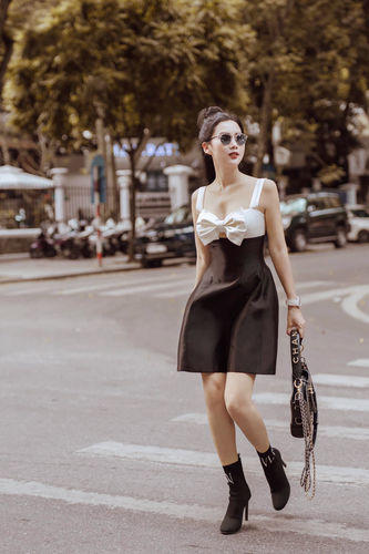 Customer photo review of MAGGIE Front Bow Mini Dress