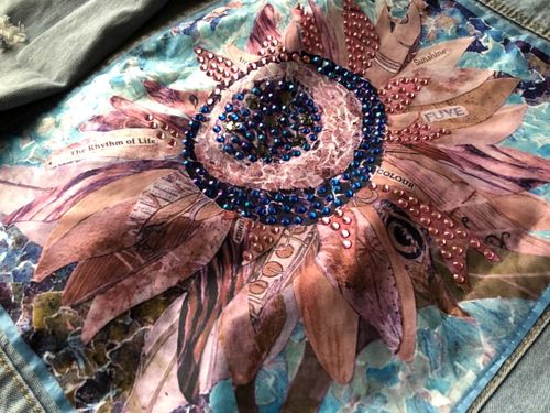 Customer photo review of Hattie Floral Denim Jacket