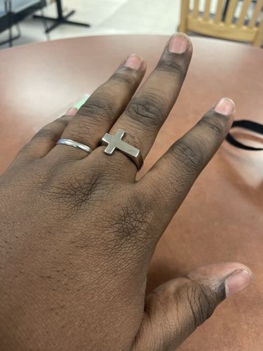 Customer photo review of JESUS CROSS RING