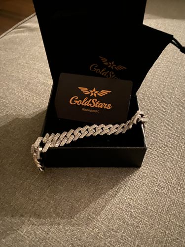 Customer photo review of "Cuban Stars" White Diamond Bracelet 15mm