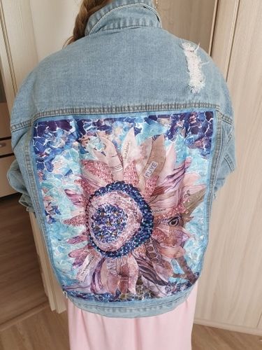 Customer photo review of Hattie Floral Denim Jacket