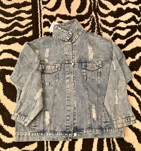 Customer photo review of Hattie Floral Denim Jacket