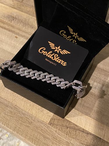 Customer photo review of "Cuban Stars" White Diamond Bracelet 15mm
