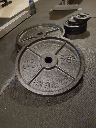Customer photo review of 45lb    cast iron plates - pair