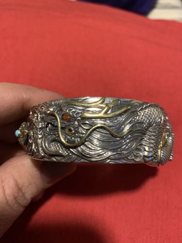 Customer photo review of Flying Dragon Silver Bracelet