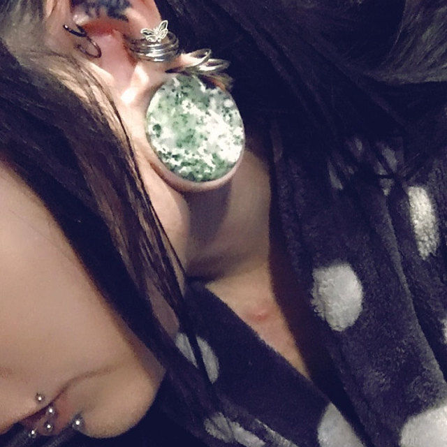 Customer photo review of 16G Death's Head Moth Captive Bead Ring