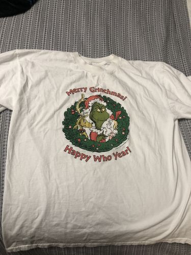 Customer photo review of Vintage Grinch Merry Grinchmas T Shirt Size XL