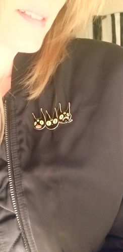 Customer photo review of Three Black Cats, Enamel Pin