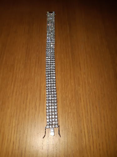 Customer photo review of White Gold Finish 4 Row Simulated Diamond Bracelet