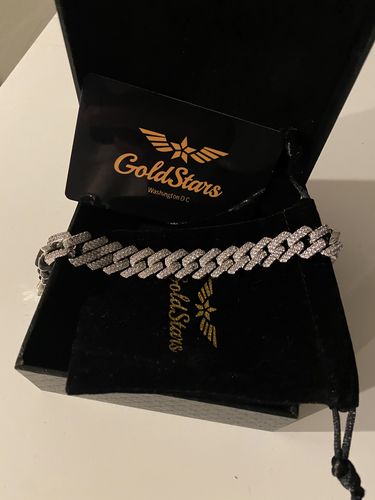 Customer photo review of "Cuban Stars" White Diamond Bracelet 15mm