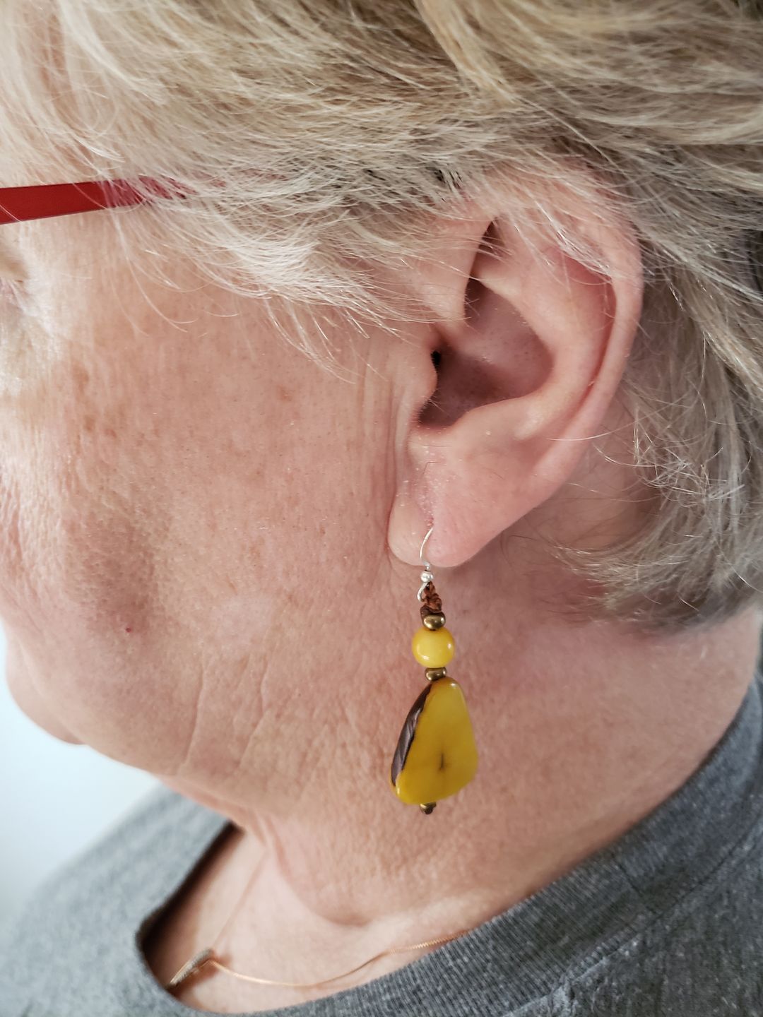 Customer photo review of Alma Earrings