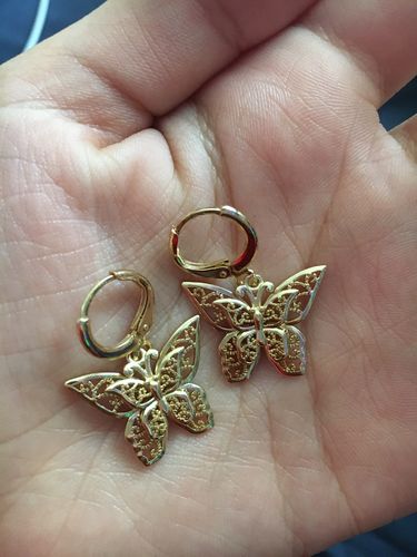 Customer photo review of Double butterfly earrings