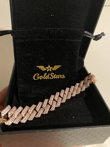 Customer photo review of "Cuban Stars" Rose Gold Diamond Bracelet 15mm