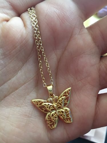 Customer photo review of Double butterfly necklace