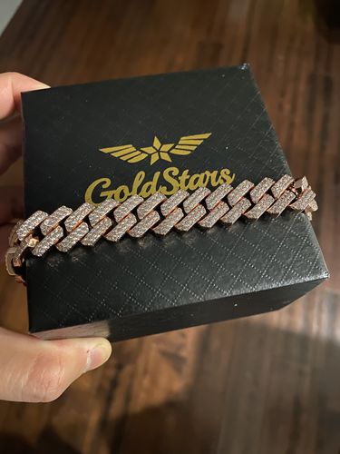 Customer photo review of "Cuban Stars" Rose Gold Diamond Bracelet 15mm