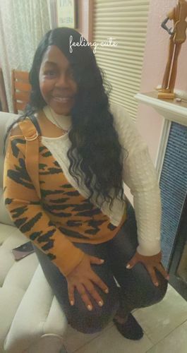 Customer photo review of Sexy Leopard Webbing Split Joint Turtleneck Tops