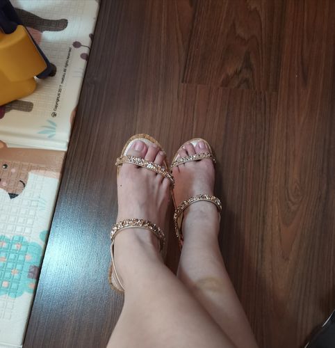 Customer photo review of Alessandra Wedge Sandals